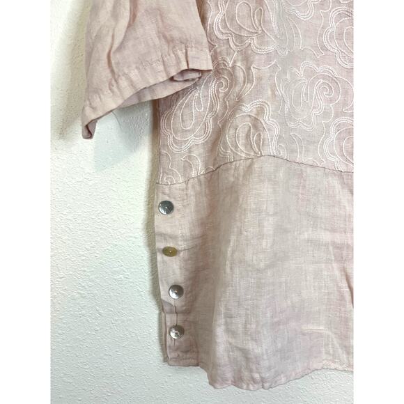 Lungo L'Arno Made in Italy Linen Blouse Size Medium - Picture 4 of 7